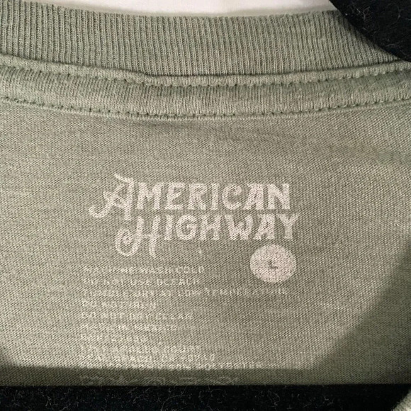 American Highway Shirt Large Green Graphic Print Built to Last Truck - Picture 2 of 6